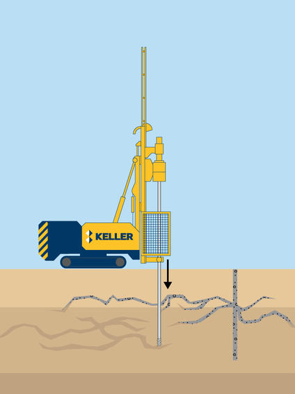 Rock fissure grouting